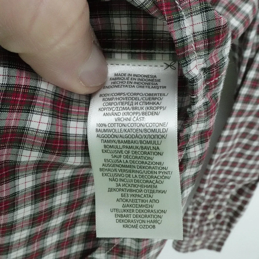 Ralph Lauren Shirt Boys Large Red Plaid Classic Preppy‎ Long Sleeve Button Down
